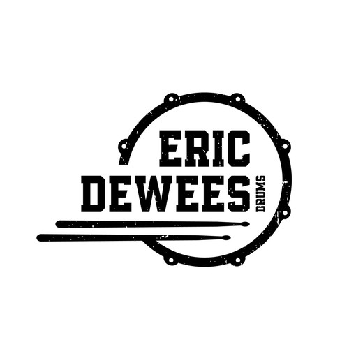 Drum logo with the title 'Eric DeWees Drums Logo'