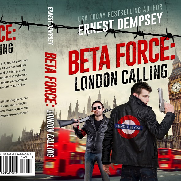 Funny book cover with the title 'Beta Force: London Calling'