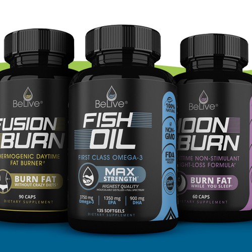 Protein label with the title 'Label designs for belivestore.com'