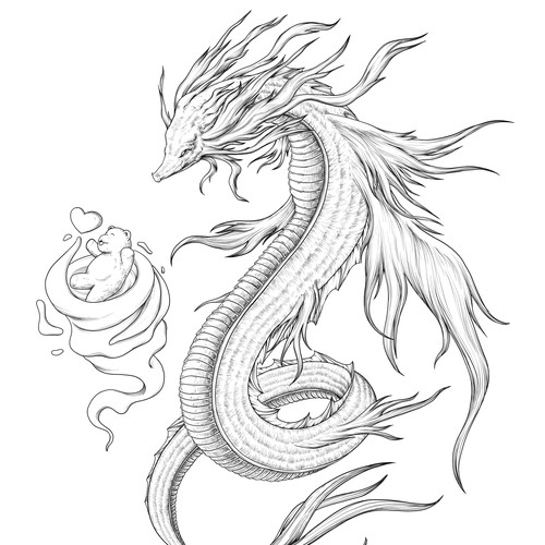 Clothing illustration with the title 'Leviathan, goddess of the sea'