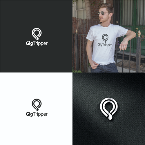 Travel logo with the title 'Gig Tripper'