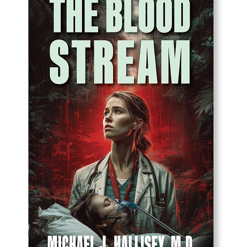 Medical book cover with the title 'Book cover design for medical fiction'