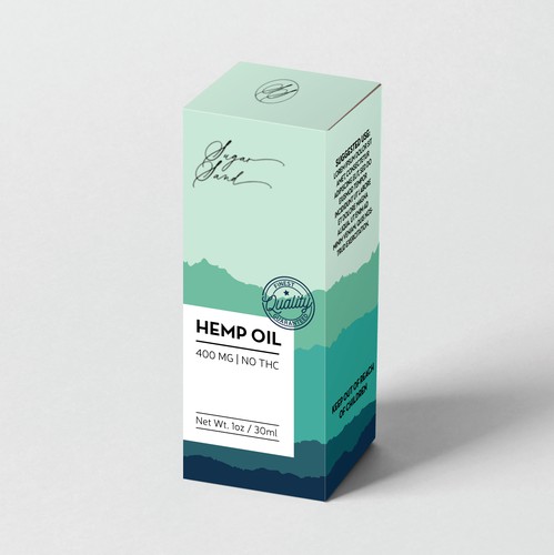 Oil packaging with the title 'Packaging design for hemp oil'