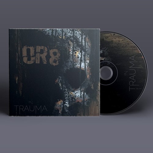 Acrylic design with the title 'Album cover for heavy metal band.'