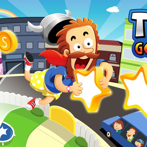 Game design artwork with the title 'Mobile Game Screenshot'