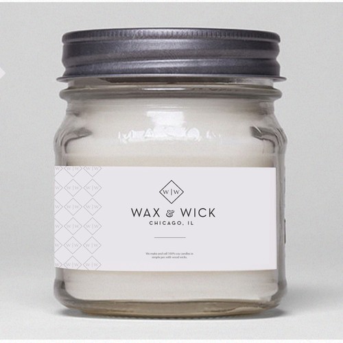 Clean design with the title 'Logo For Wax & Wick ( mens candle)'