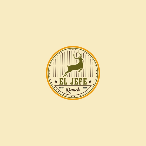 Jumping logo with the title 'Vintage logo Concept for El Jefe Ranch'