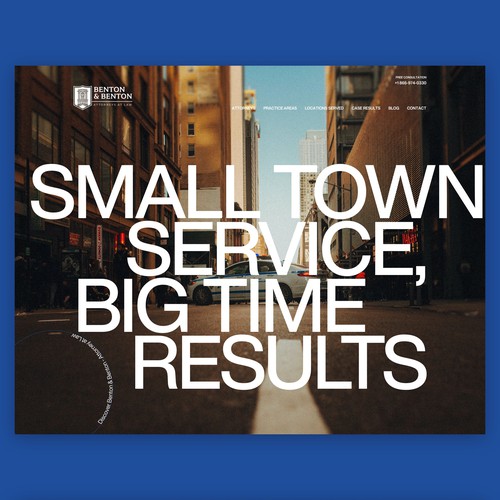 Typography website with the title 'Law Firm Needs Sexy & Powerful Site Revamp'