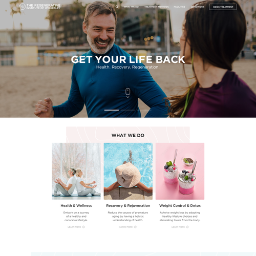 Whitespace design with the title 'Clean Minimalist Design for The Regenerative Institute of Wellesley'