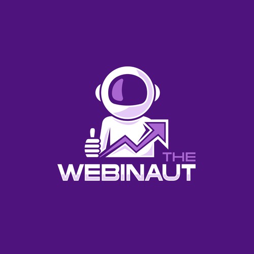 Multimedia design with the title 'Marketing Astronaut Logo'