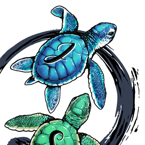 Turtle design with the title 'Baby sea turtles'