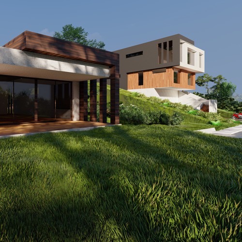 Exterior design with the title 'Facades Designs for a contemporary home'