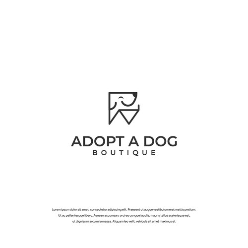 Pet grooming logo with the title 'Adopt A dog'