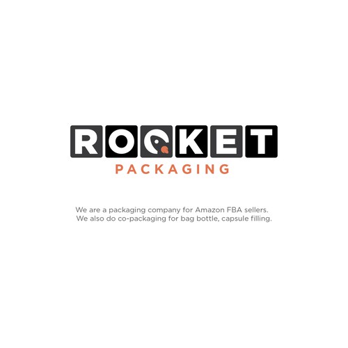 Packaging logo with the title 'Packaging Rocket Logo'