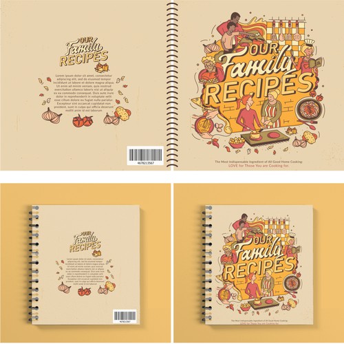 Food book cover with the title 'Our family Recipes'