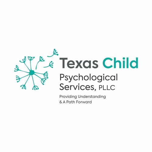 Dandelion design with the title 'Texas Child Psychological Services, PLLC'