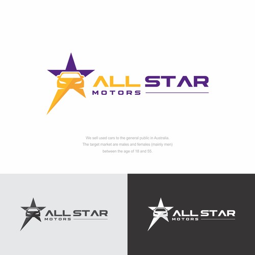 Motor logo with the title 'All Star Motors logo, car dealer'