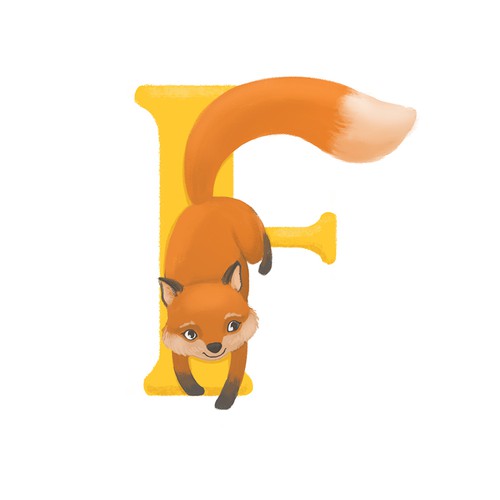 Lettering artwork with the title 'Animal alphabet'