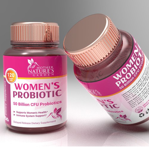 Print label with the title 'Label design for Women's Probiotic '