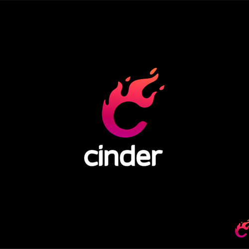 Flame logo with the title 'cinder'