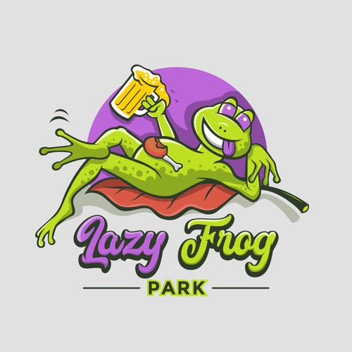 Cozy logo with the title 'Lazy Frog Park'