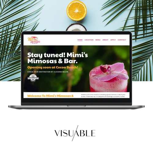 Beach bar design with the title 'Squarespace Website for a Beachside Drink Lounge'