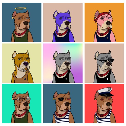 Cryptocurrency artwork with the title 'Pitbull NFT'