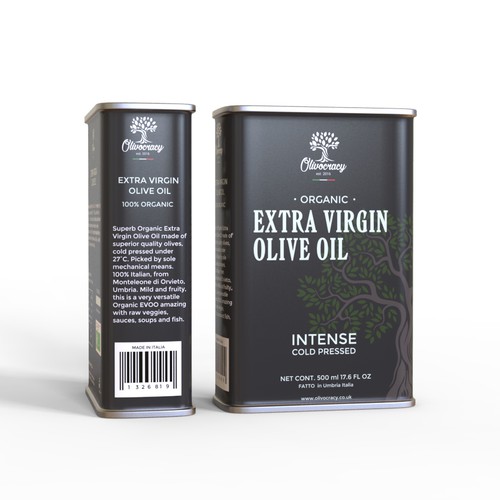 Oil label with the title 'olive oil'