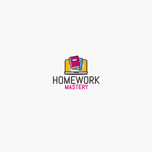 Laptop logo with the title 'Homework Mastery Logo'