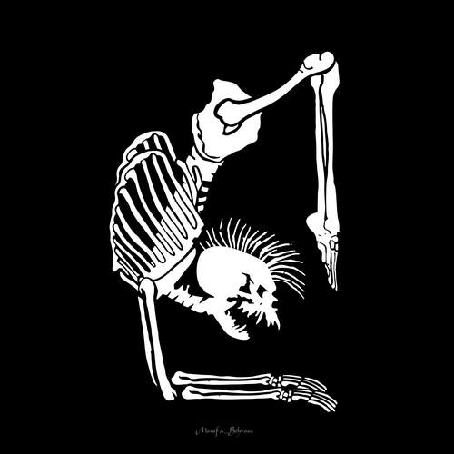 Skeleton logo with the title 'PUNK ROCK YOGA'