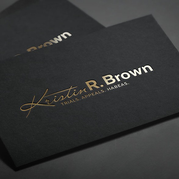 Gold brand with the title 'Logo for law firm'