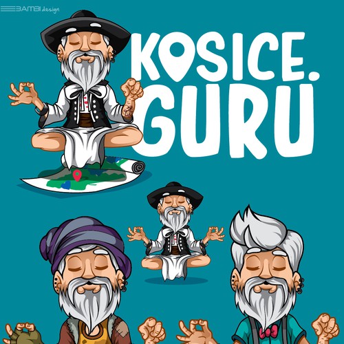 Cartoon design with the title 'Logo and mascot for the traveling info site'