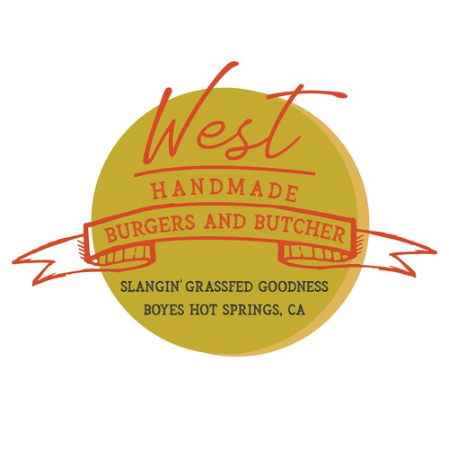 Butcher design with the title 'West Handmade Butchers'