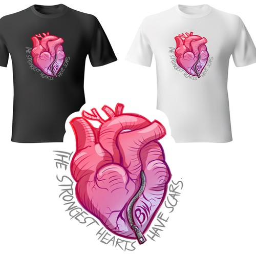 T shirt with heart hot sale logo