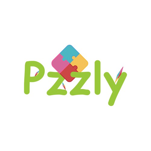 Puzzle logo with the title 'Colourful Logo for kids Puzzle company'
