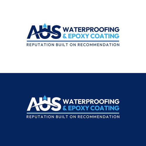 Corporate identity logo with the title 'Contractor & Waterproofing Logo Design | AUS Branding'