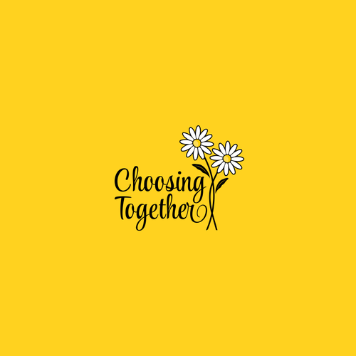 Daisy logo with the title 'Cheerful, organic, feminine logo for educational programs for couples'