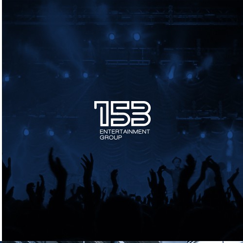Typography brand with the title 'Logo for 153 Entertainment Group'