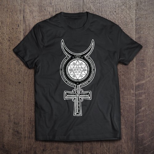 Geometric artwork with the title 'Occult symbol for a T-shirt'