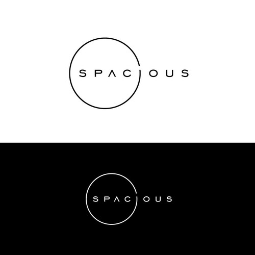 One line design with the title '"spacious", a minimalistic design for an extraordinary mind'