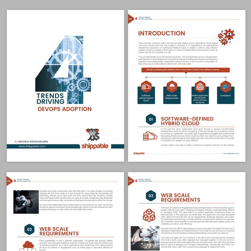 White paper design with the title 'Whitepapers for a technical startup'