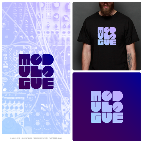Nightlife logo with the title 'Logo design for electronic music event focussed on modular live performance'