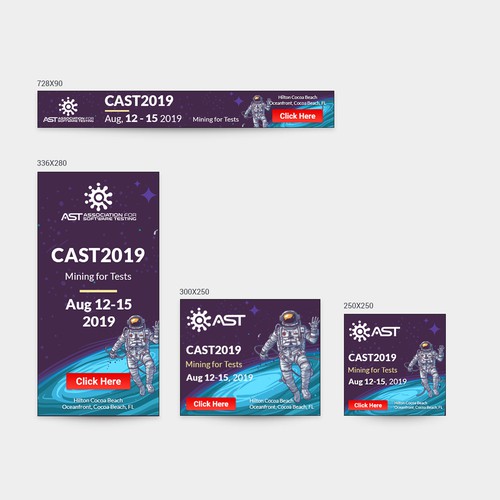 Google Ads design with the title 'Banner for CAST2019 Conference'