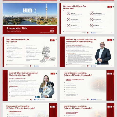 Emotional design with the title 'KIM SportsManagement Deck'