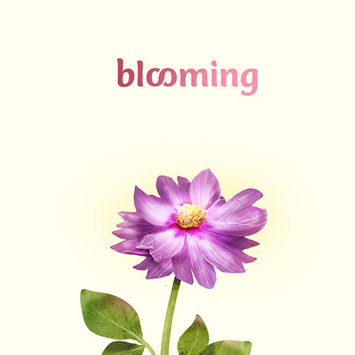 Flower design with the title 'Illustration For Blooming'