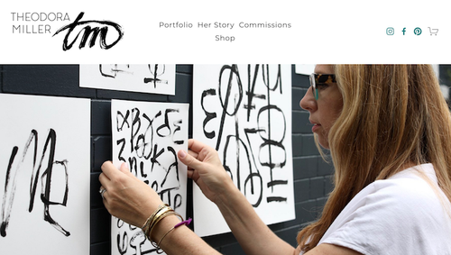 Art and design website with the title 'Artist Website with Shop'