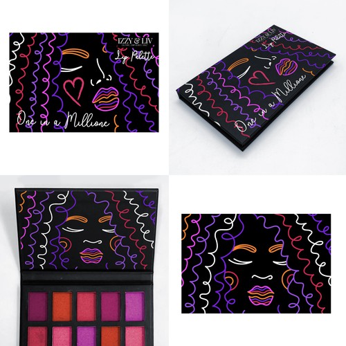 African American design with the title 'Lip color palette packaging'