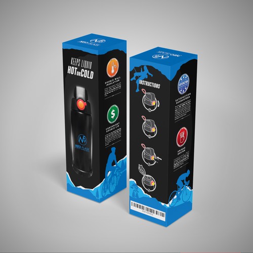 Sport packaging with the title 'Packaging design for NeoFlask'