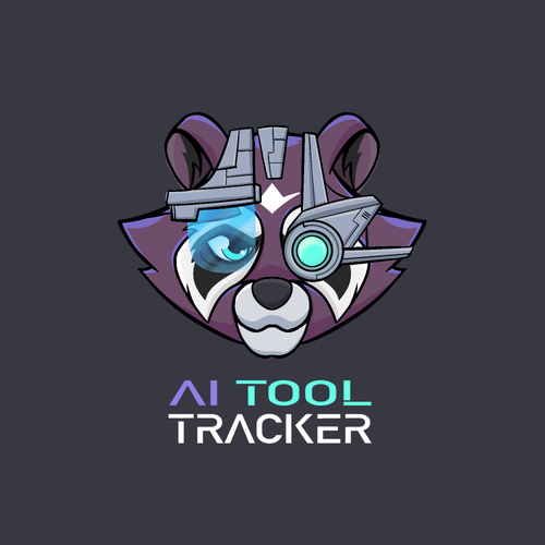 Raccoon logo with the title 'Logo mascot Ai tool'