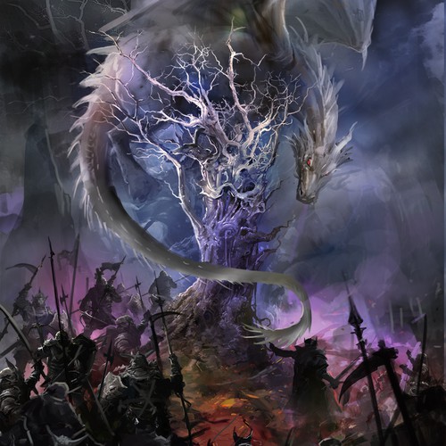 Dragon artwork with the title 'Dragon fantasy book cover art'